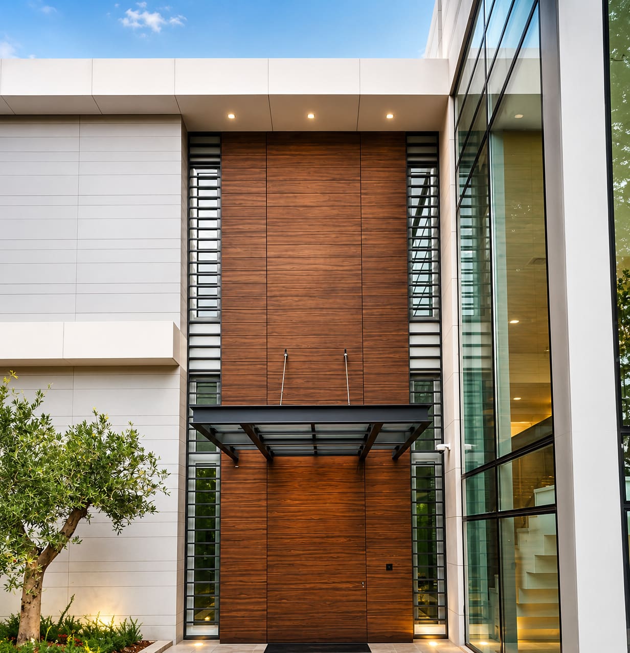 Villa entrance millwork
